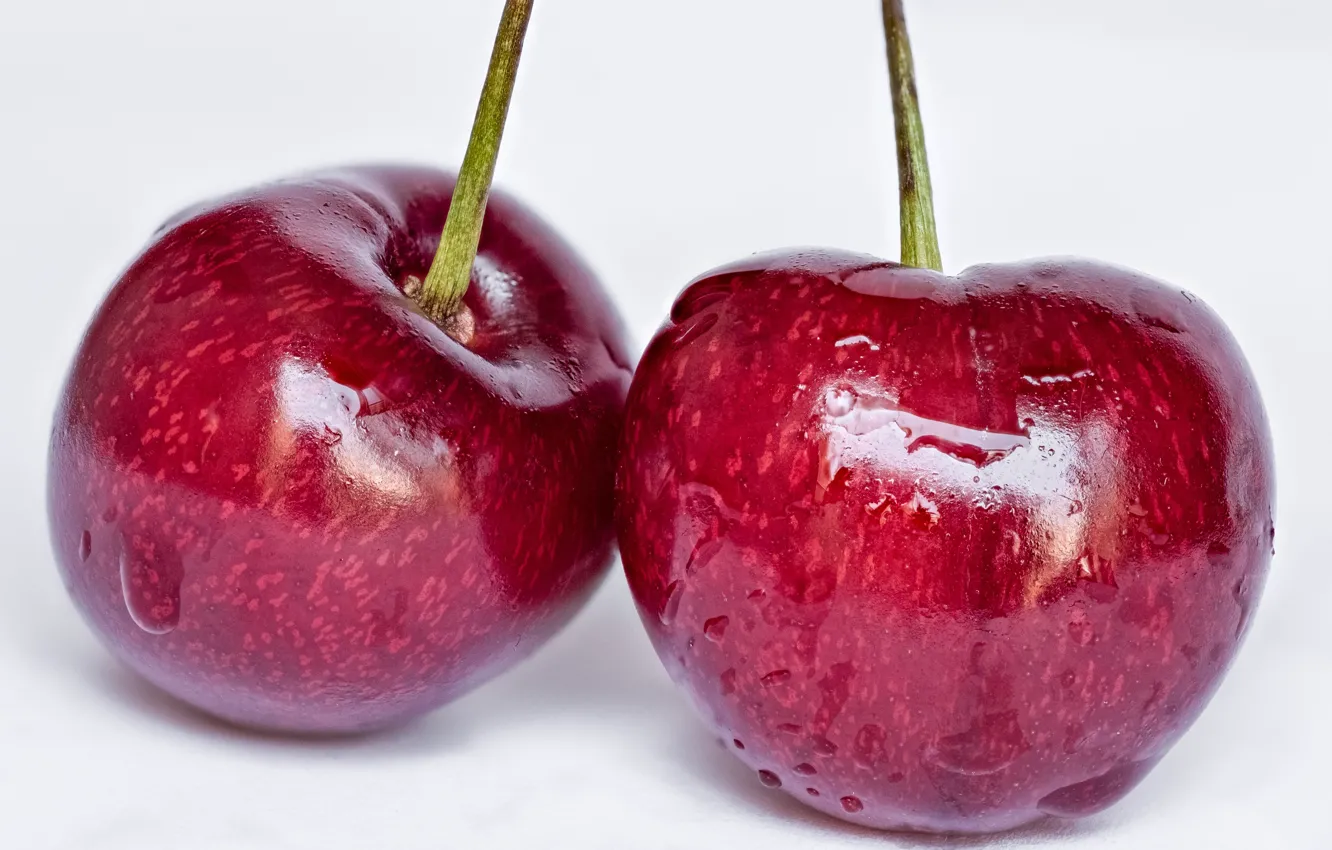 Photo wallpaper macro, berries, cherry