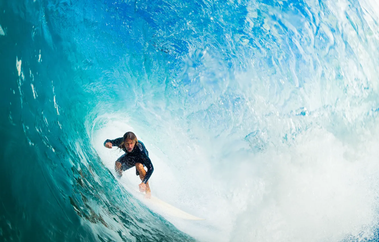 Photo wallpaper wave, squirt, surfing, guy