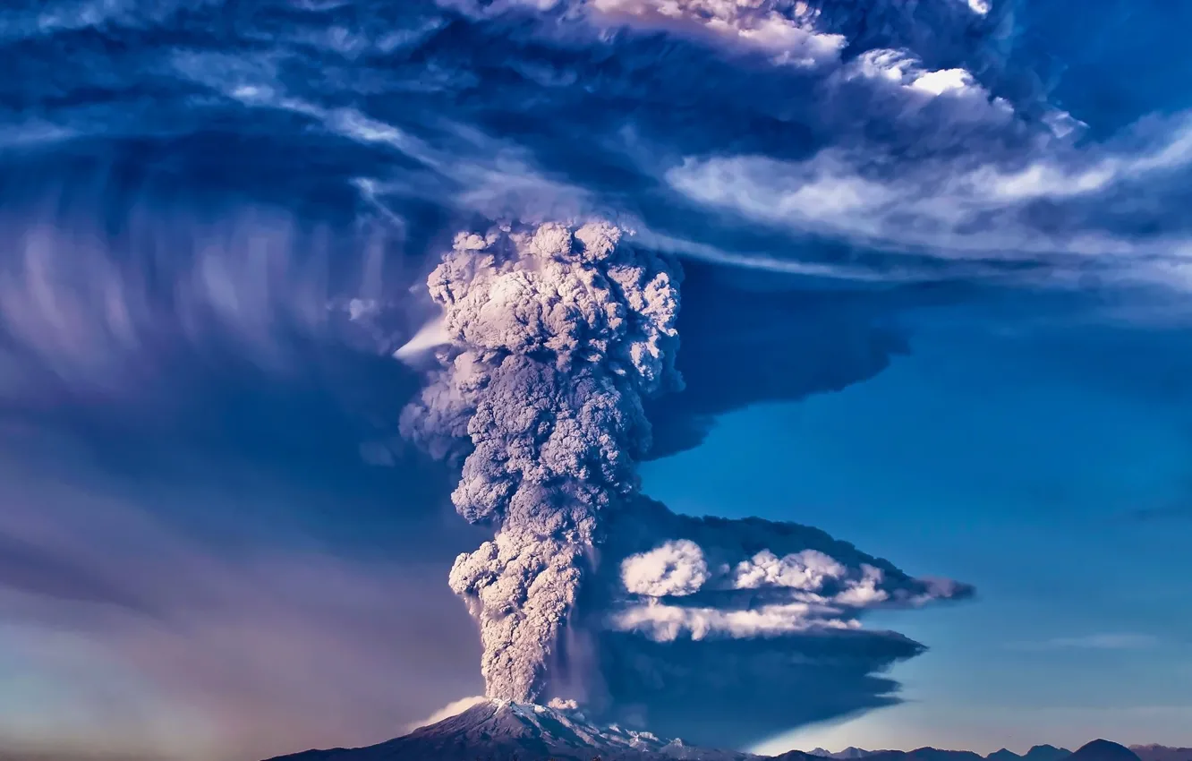 Photo wallpaper the sky, ash, the volcano, the eruption