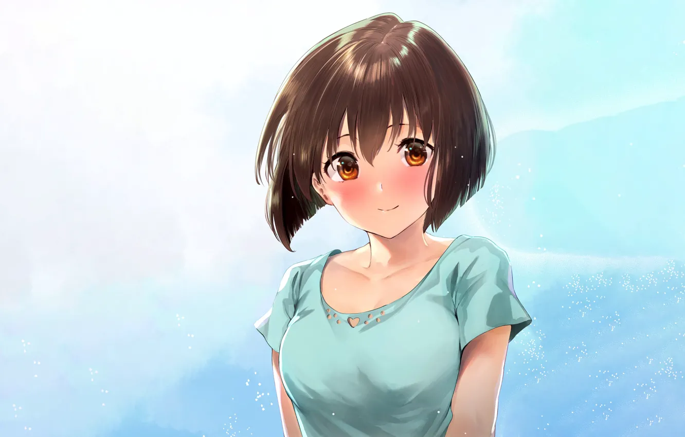 Wallpaper Girl Brown Hair Anime Beautiful Short Hair Pretty Attractive Handsome For 2048