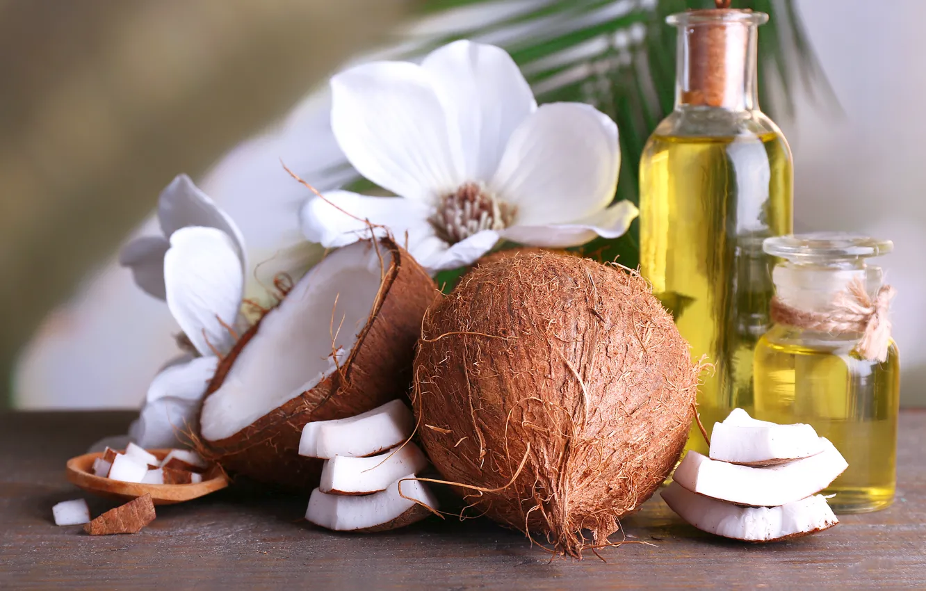 Photo wallpaper oil, coconut, exotic, aromatherapy