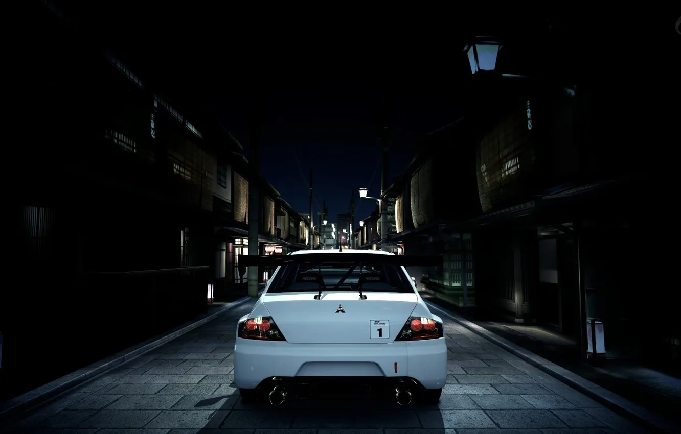 Photo wallpaper machine, night, the city, tuning, the game, Japan, lights, wide