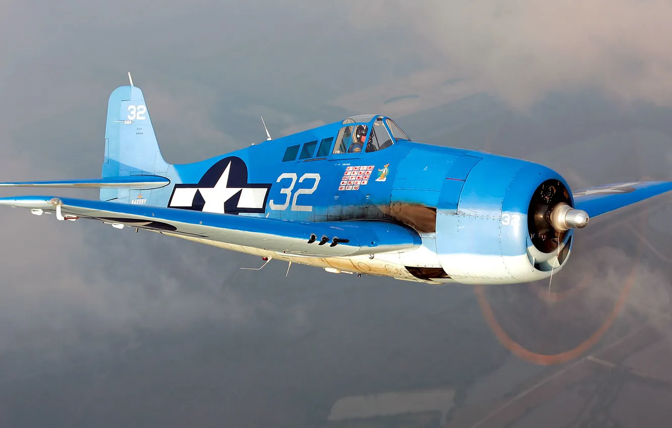 Photo wallpaper flight, color, fighter, propeller, the plane