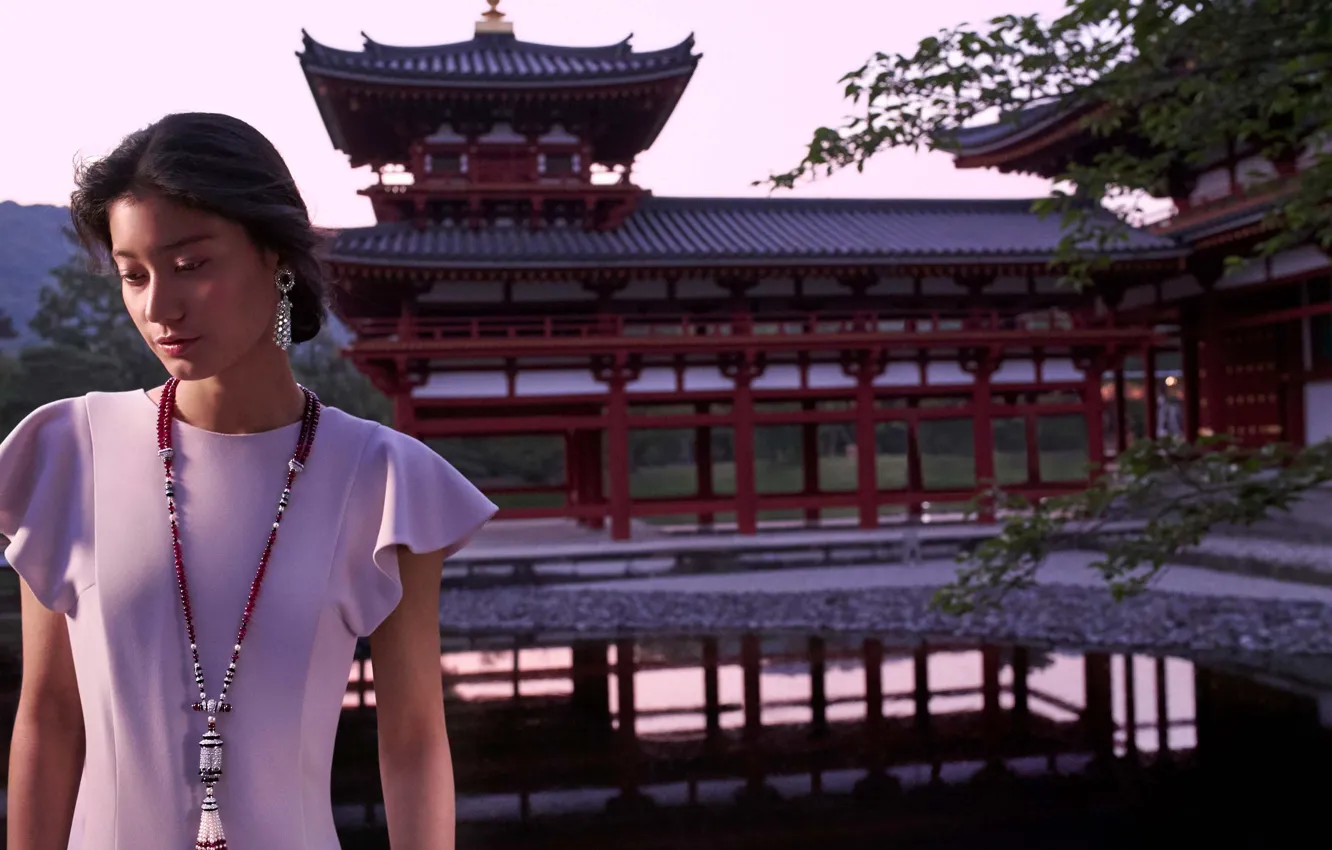 Photo wallpaper girl, Japan, Japan, Kyoto Prefecture, The Kyoto Prefecture, Buddhist temple, Buddhist temple, Byodo-in