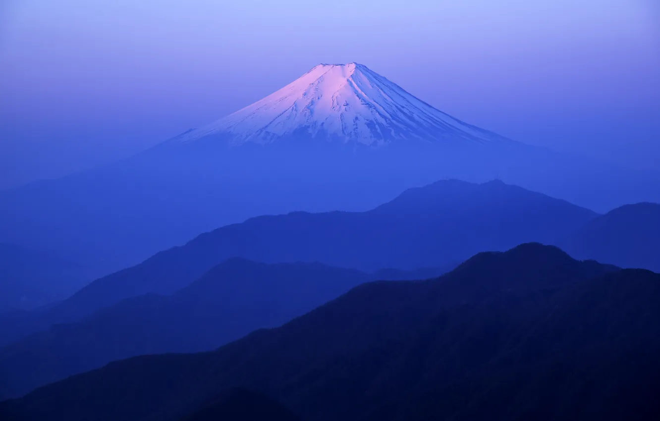 Photo wallpaper mountains, dal, Fuji, mountains, distance, Fuji, Takashi