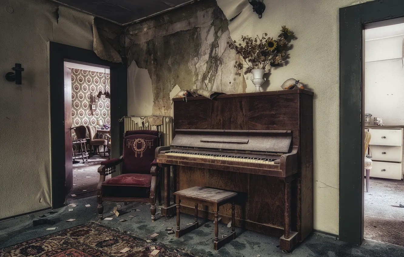 Photo wallpaper music, room, piano