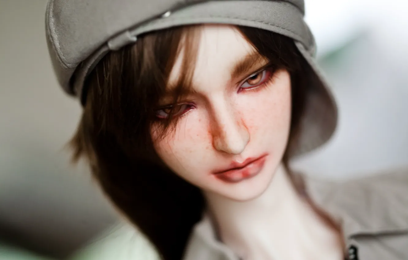 Photo wallpaper doll, cap, guy, doll, BJD