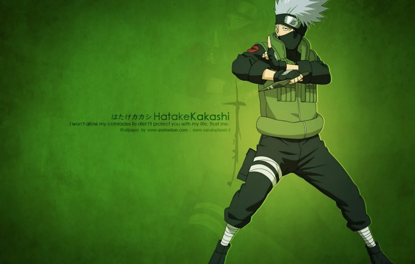 Photo wallpaper green, Naruto, Naruto, art, Kakashi Hatake, Kakashi Hatake