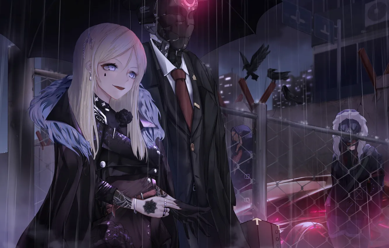 Photo wallpaper girl, robot, anime, panamuru