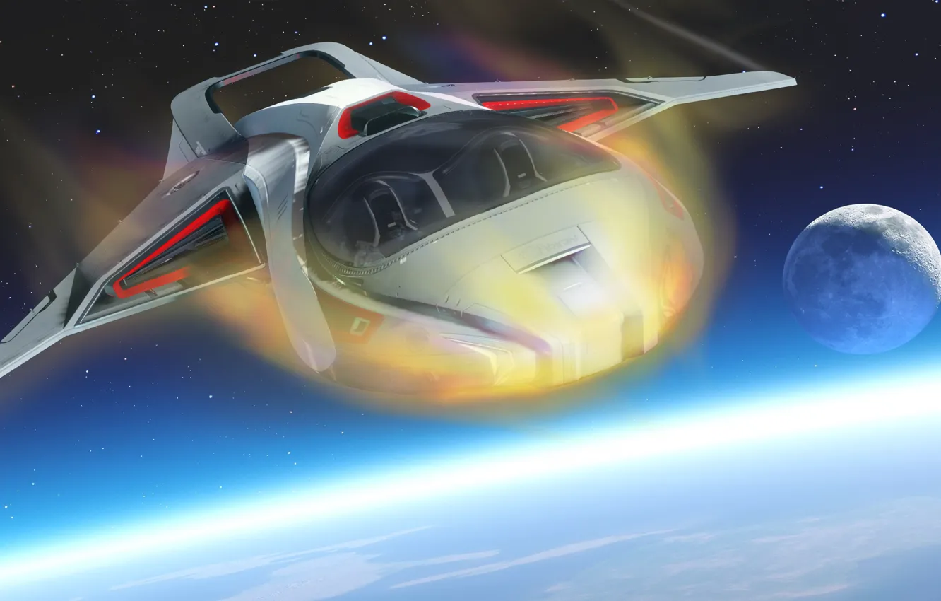 Photo wallpaper stars, planet, starship, Star Citizen, Origin