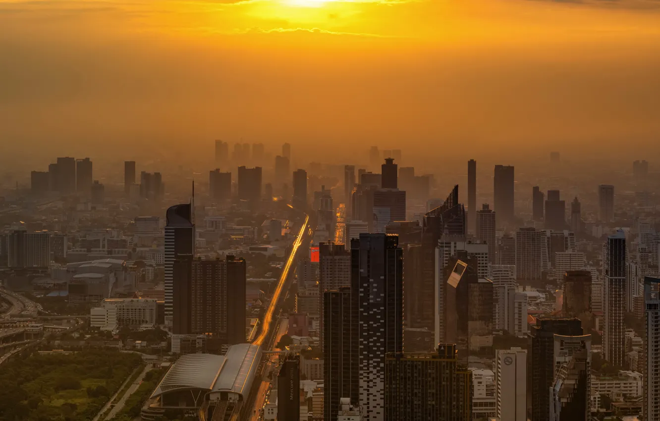 Photo wallpaper the city, morning, Bangkok