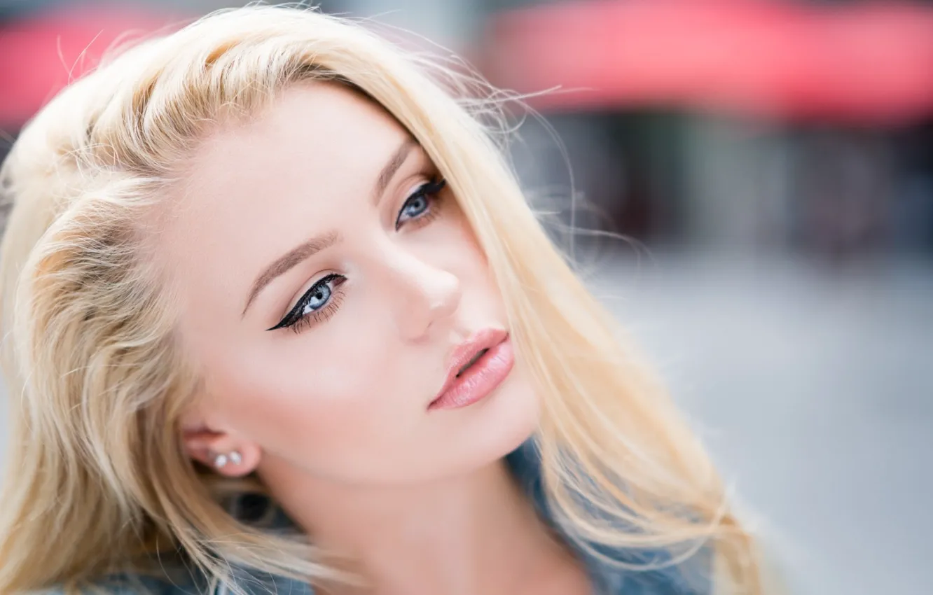 Photo wallpaper face, model, blonde