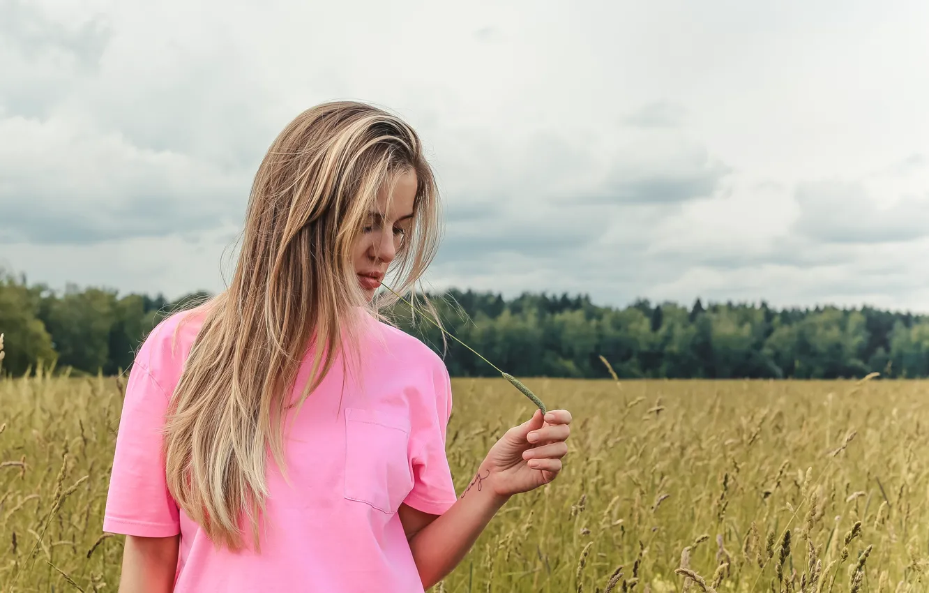 Photo wallpaper summer, the sky, girl, the city, hair, tan, blonde, Moscow