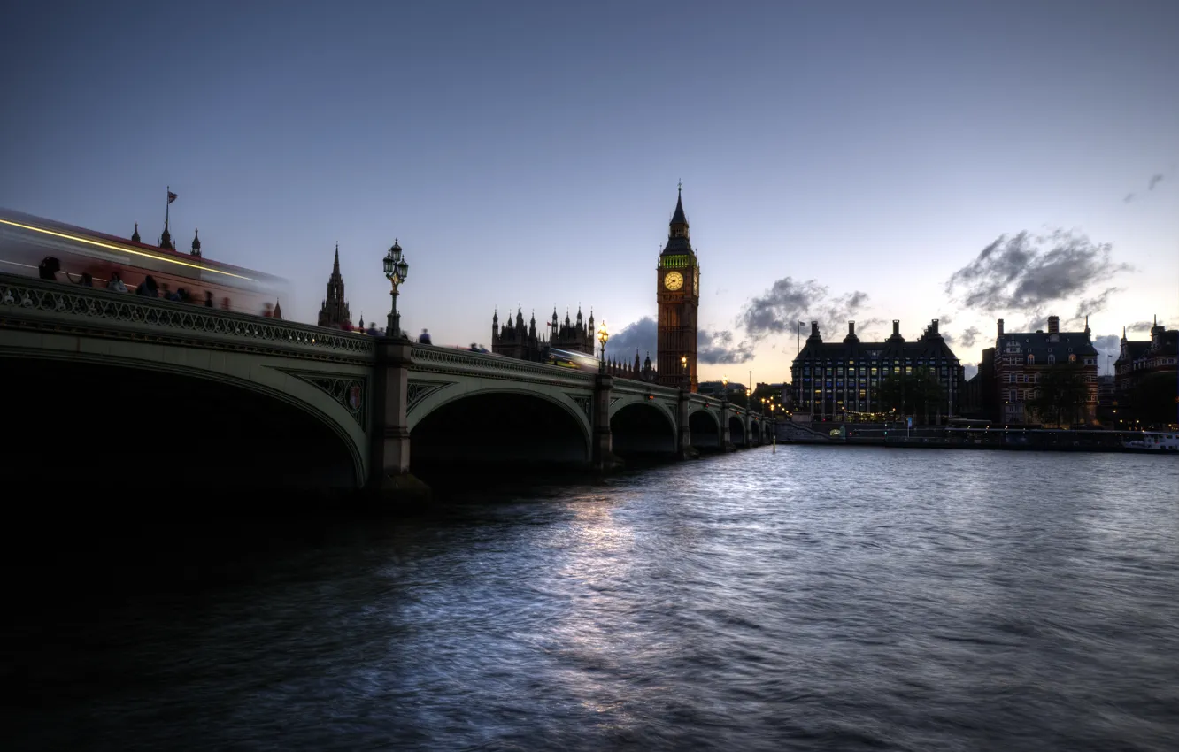 Photo wallpaper bridge, river, watch, London, home, Gib-Ben