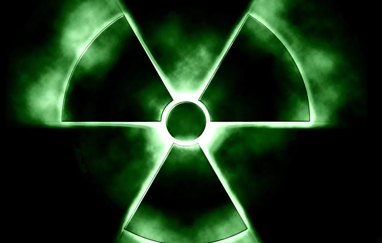 Photo wallpaper green, sign, Radioactive, radiation, fluorescent
