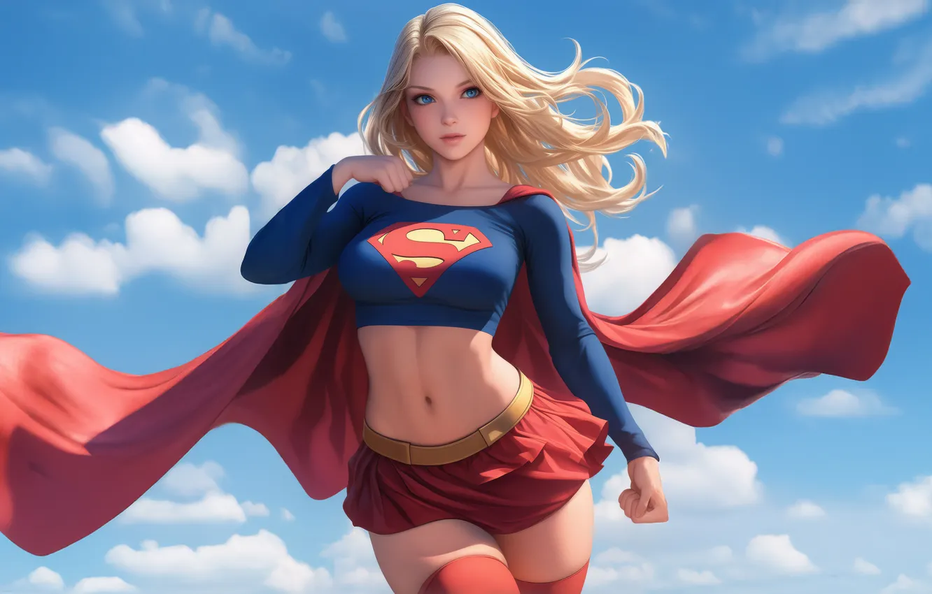 Photo wallpaper power, Supergirl, untamed