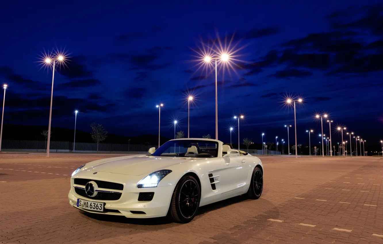 Photo wallpaper Roadster, Mercedes, AMG, SLS