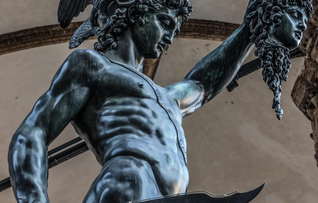 Photo wallpaper sculpture, art, Perseus, Benvenuto Cellini