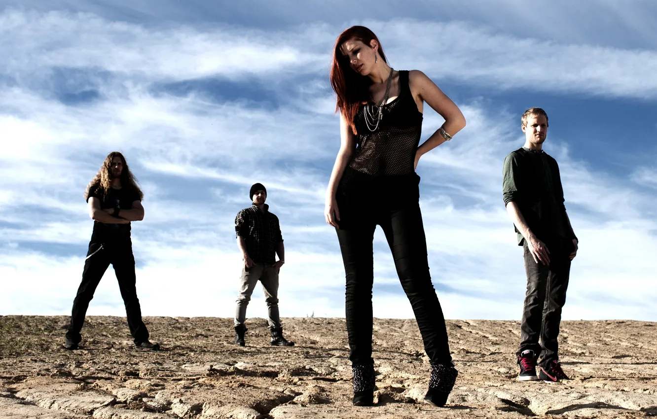 Photo wallpaper sand, group, redhead, Delain, Charlotte Wessels