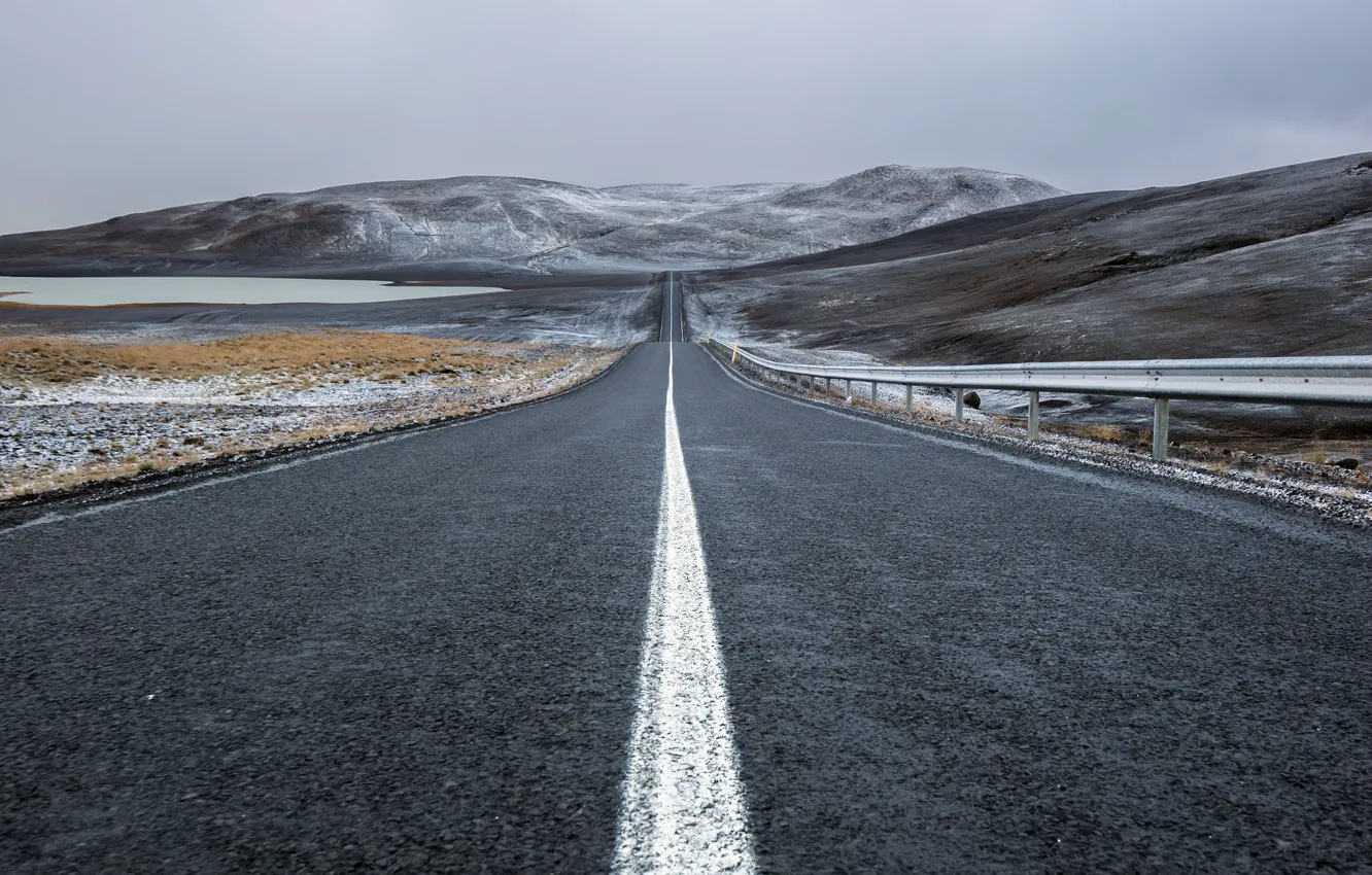 Photo wallpaper road, nature, perspective