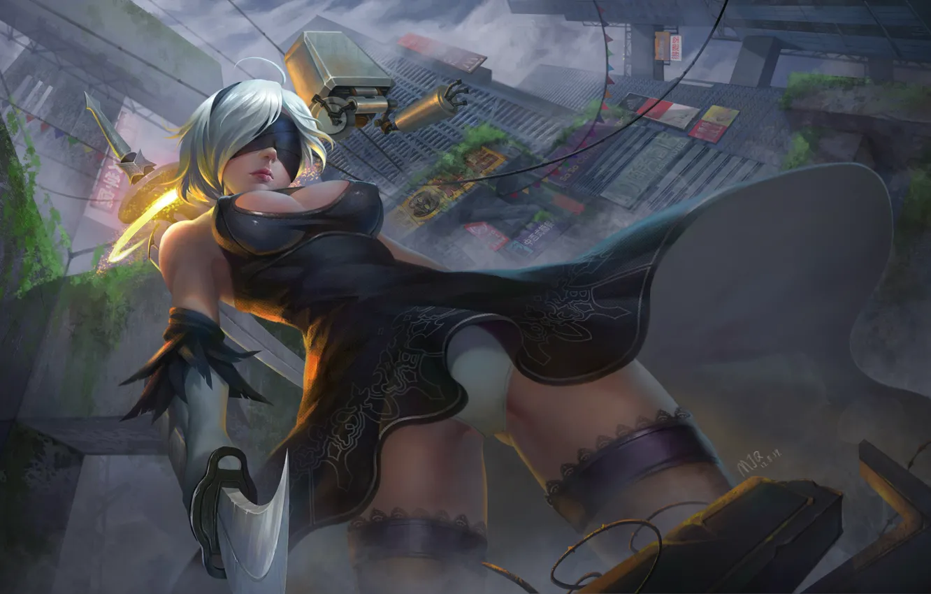 Photo wallpaper girl, the game, art, NieR: Automata