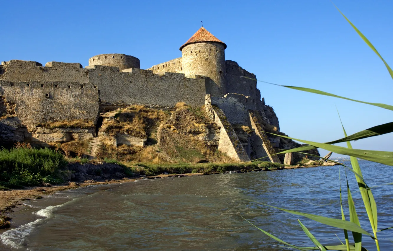 Photo wallpaper sea, rocks, shore, fortress, Ukraine, Akkerman fortress, Bilhorod-Dnistrovs'kyy, Akkerman fortress