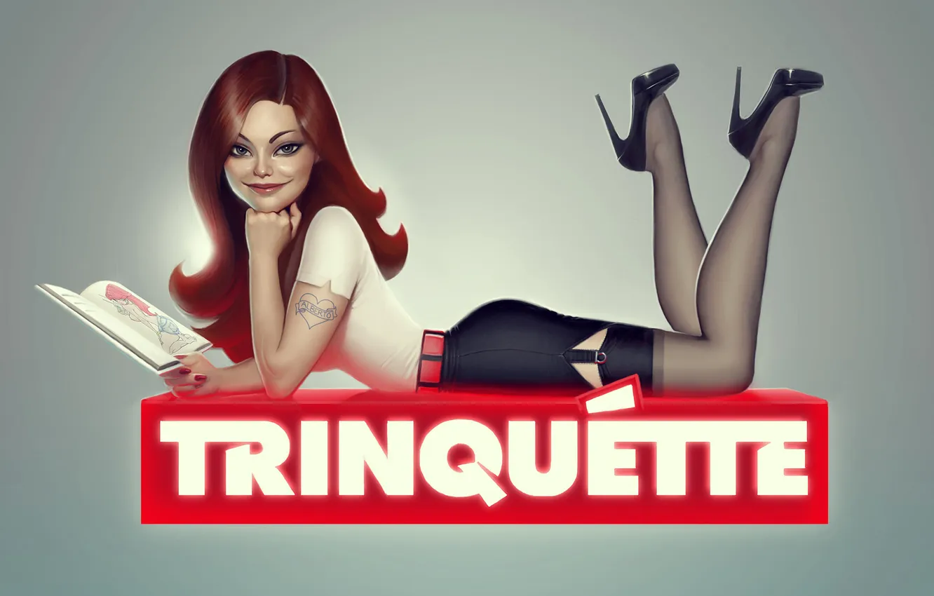 Photo wallpaper girl, album, art, Challenge, Trinquette