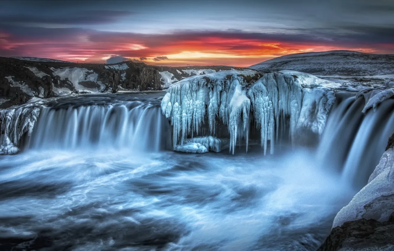 Photo wallpaper nature, Iceland, Godafoss