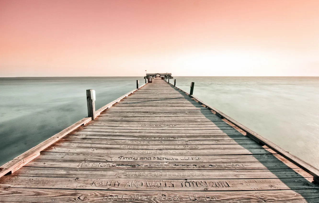 Photo wallpaper sea, landscape, bridge