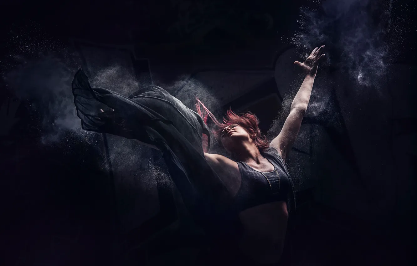 Photo wallpaper dance, dust, stroke, Cécile