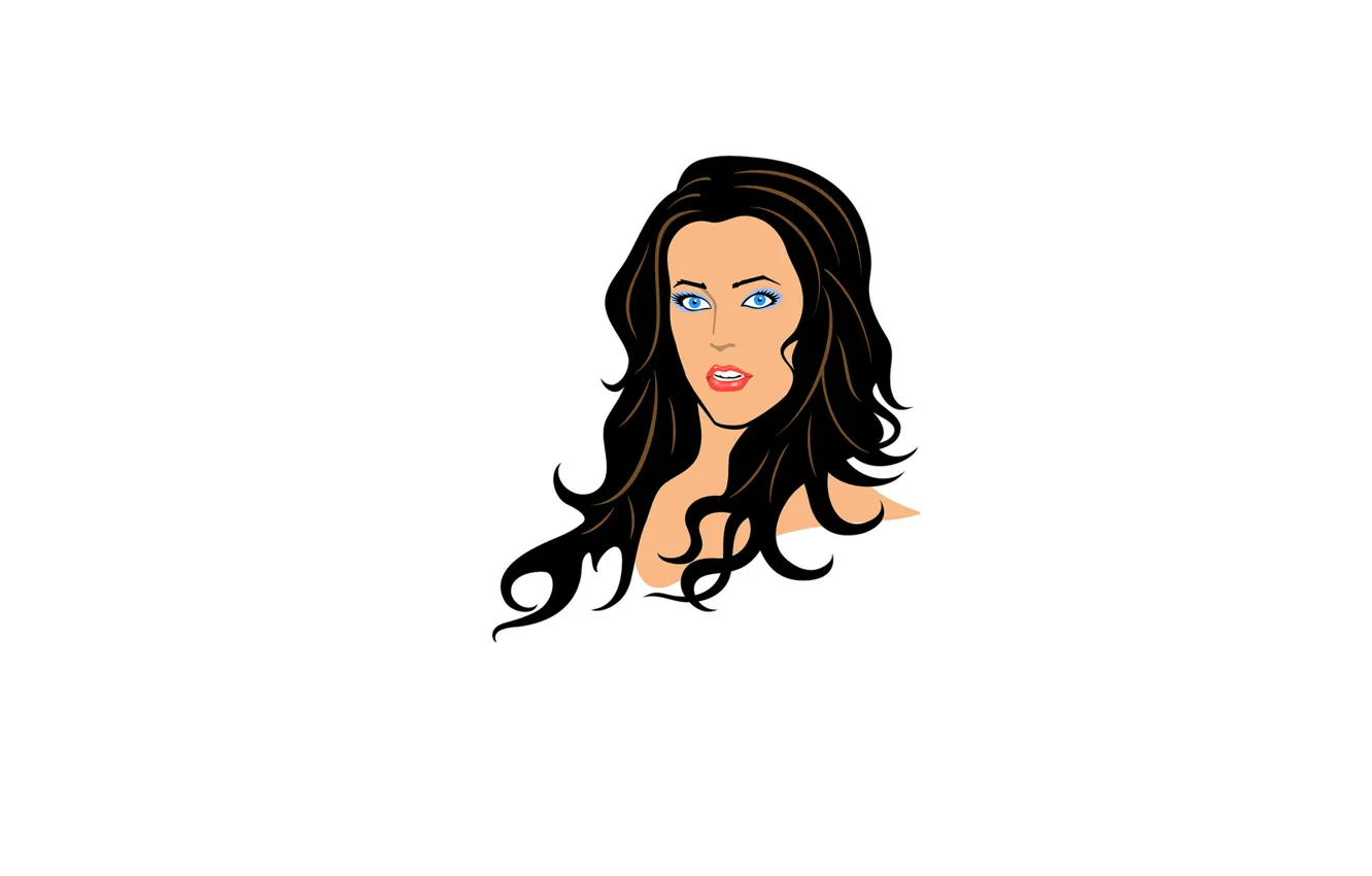 Photo wallpaper girl, face, hair, minimalism