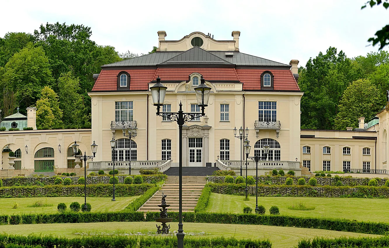 Photo wallpaper nature, building, Poland, architecture, nature, Poland, architecture, Family palace