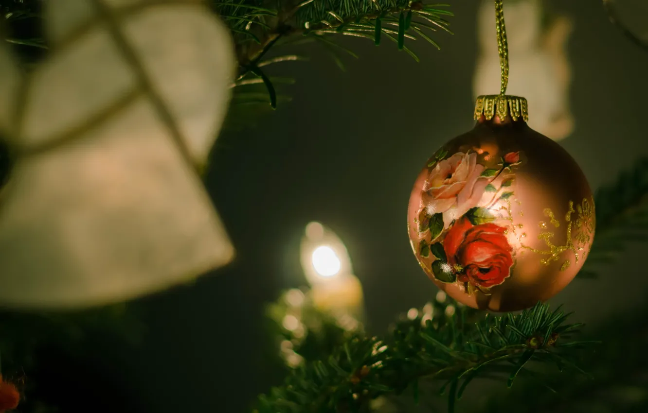 Photo wallpaper holiday, toy, tree