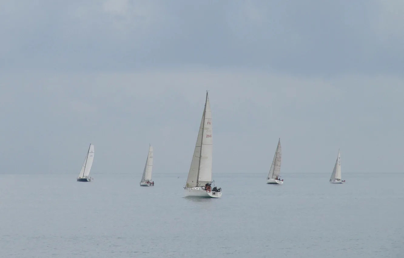 Photo wallpaper sea, France, yacht, regatta, sailing, Cagnes-sur-Mer
