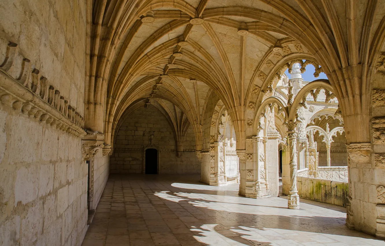 Photo wallpaper Portugal, architecture, the monastery, Lisbon, Jeronimos monastery