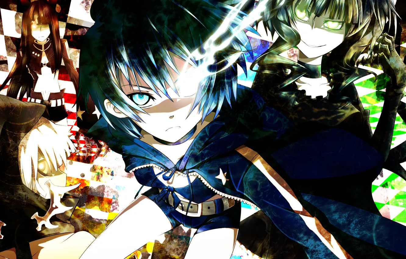 Photo wallpaper girl, anime, art, horns, black rock shooter, takanashi yomi, dead master, strength