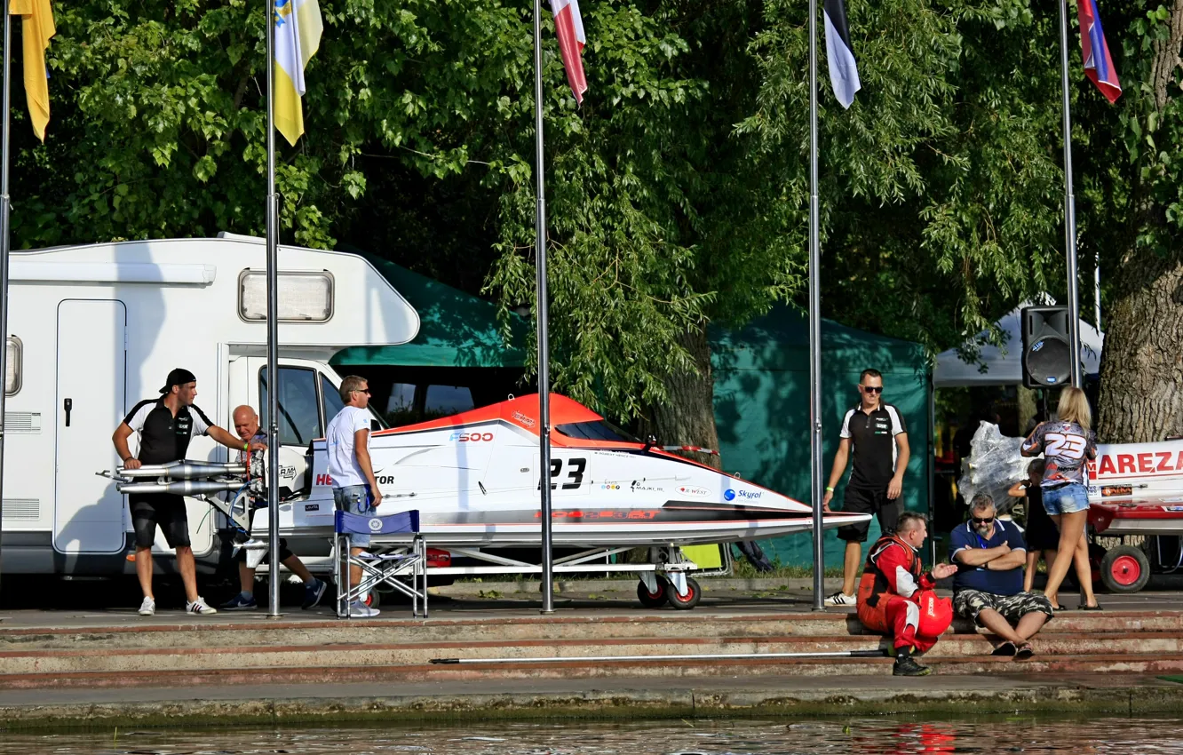 Photo wallpaper race, boat, speed