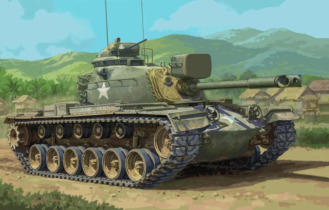 Photo wallpaper tank, USA, Patton, USA Army, М48А3