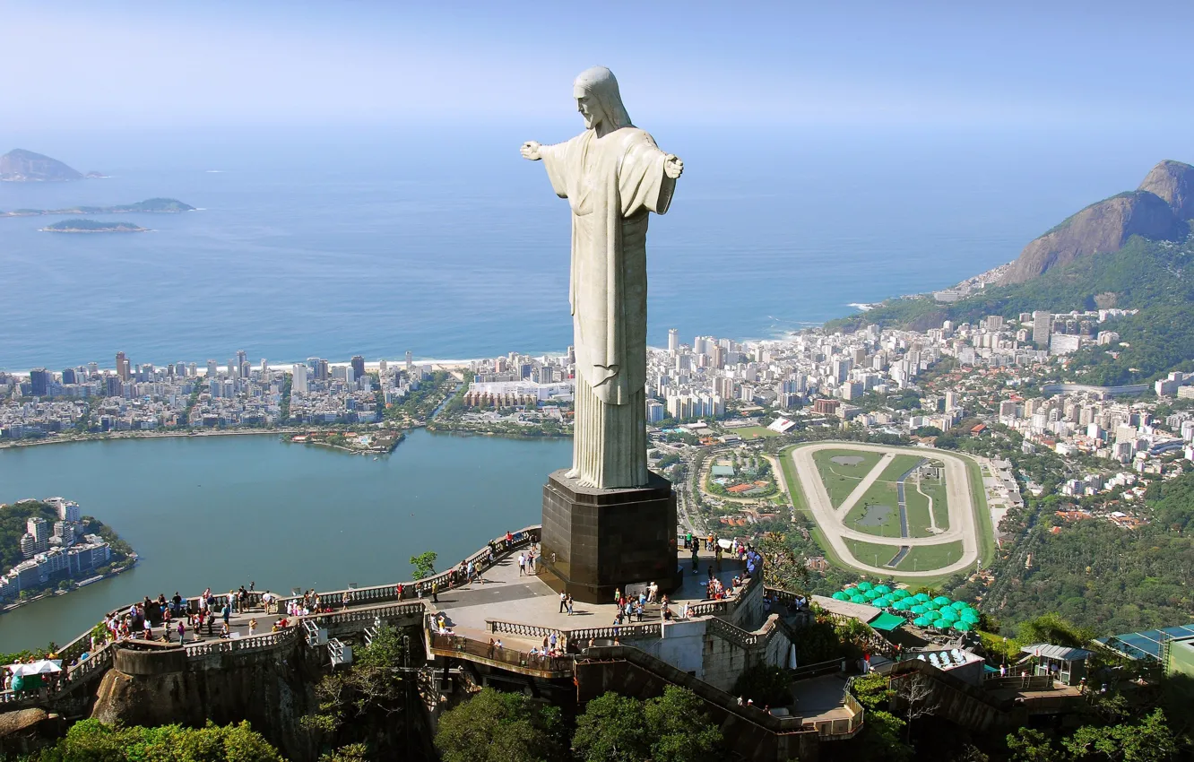 Photo wallpaper Brazil, Rio de Janeiro, the statue of Christ the Redeemer