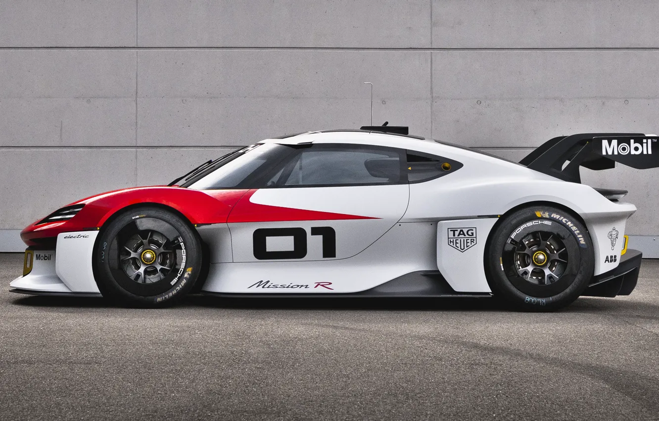 Photo wallpaper Porsche, power, the concept, exterior, sports car, 2021, rapid forms, Porsche Mission R Concept