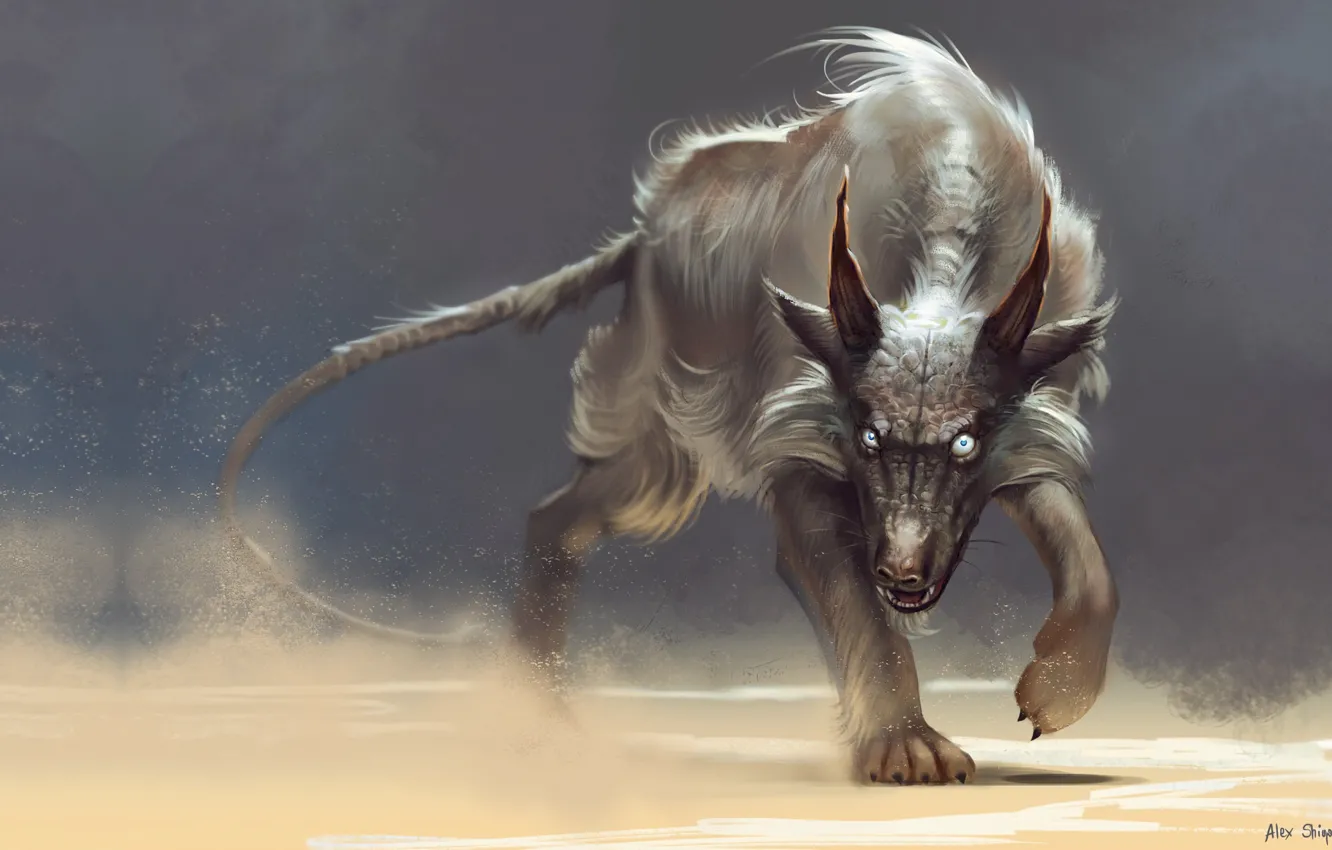 Photo wallpaper predator, fantasy, art, Alex Shiga, Desert devil