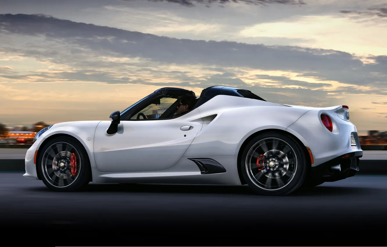 Photo wallpaper white, speed, Alfa Romeo 4C, Alfa Spider, Alfa 4c, Alfa 4C 2015, Alfa Romeo 4C …