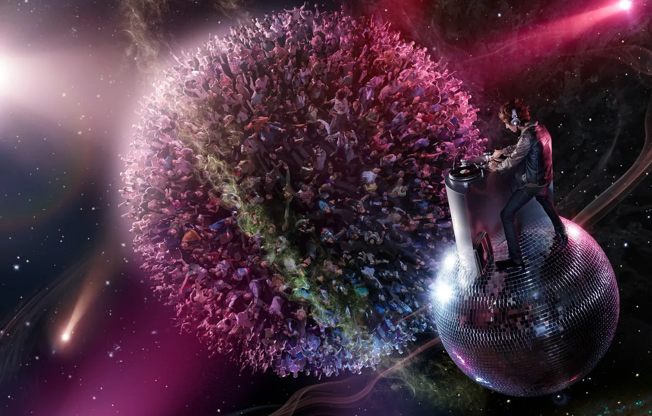 Photo wallpaper party, dance, DJ