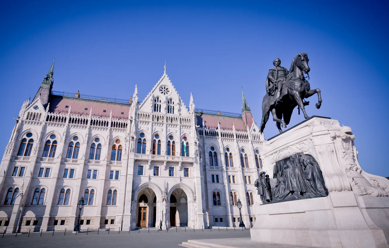 Photo wallpaper Parliament, Hungary, Budapest, monument Gyula Andrassy