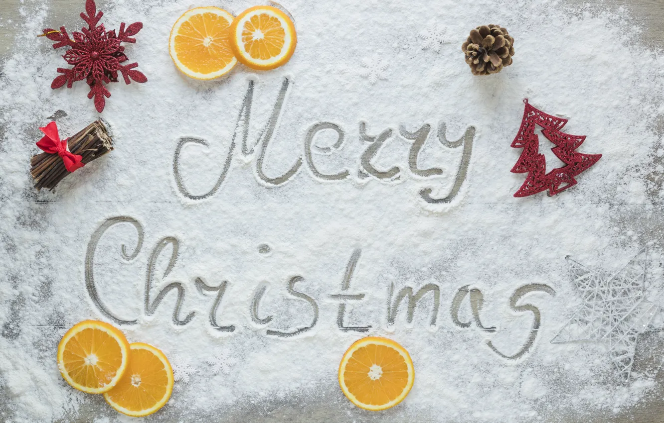 Photo wallpaper snow, decoration, new year, Christmas, Christmas, winter, snow, New Year