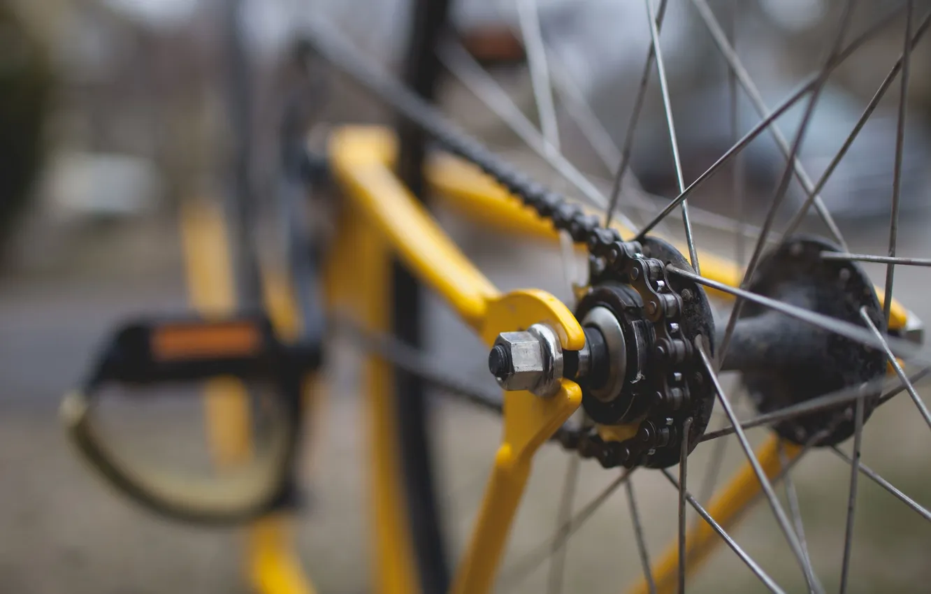 Photo wallpaper bike, wheel, chain, pedal, bicycle frame