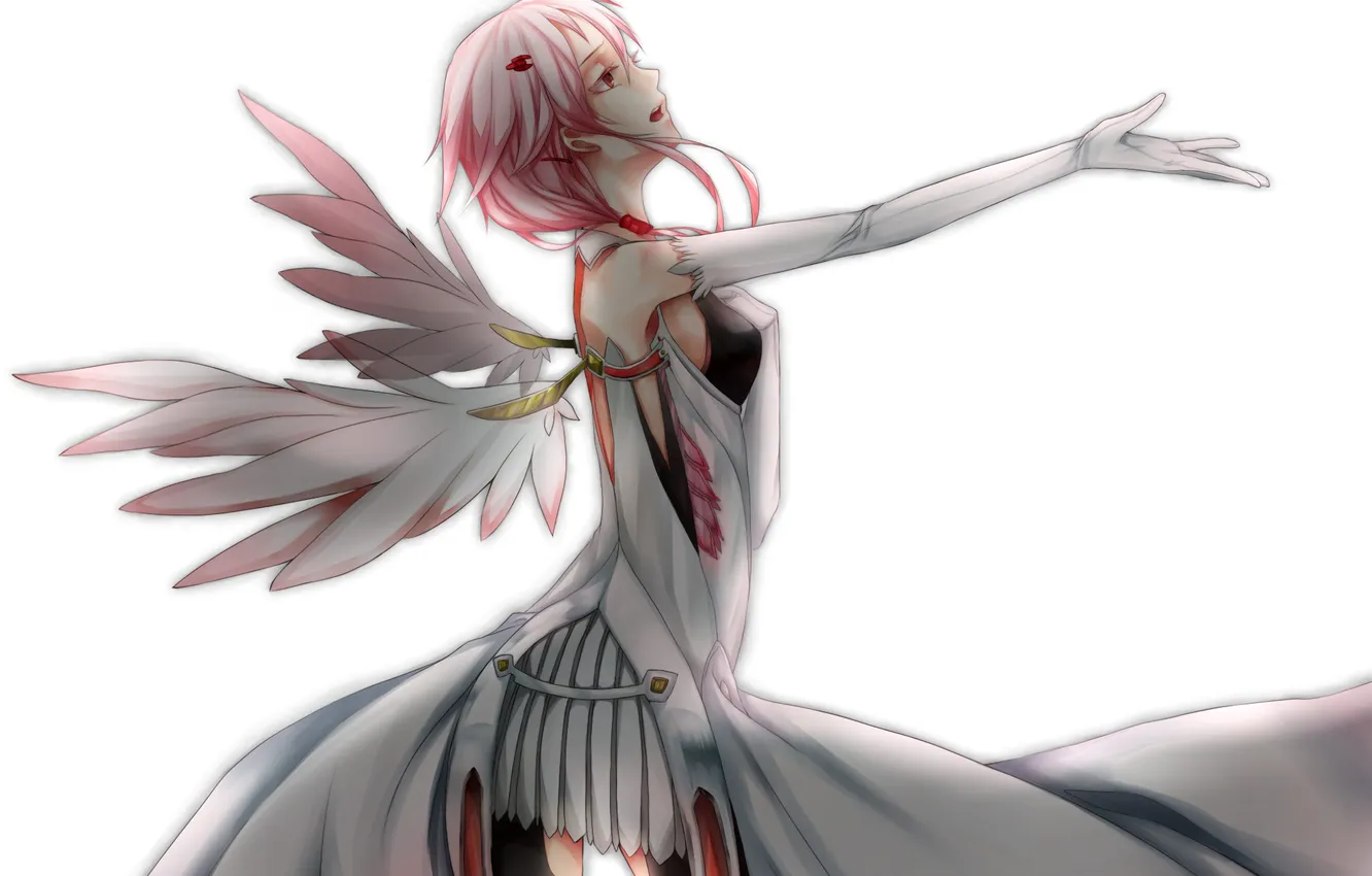 Photo wallpaper girl, wings, anime, art, guilty crown, inori yuzuriha, Crown of guilt