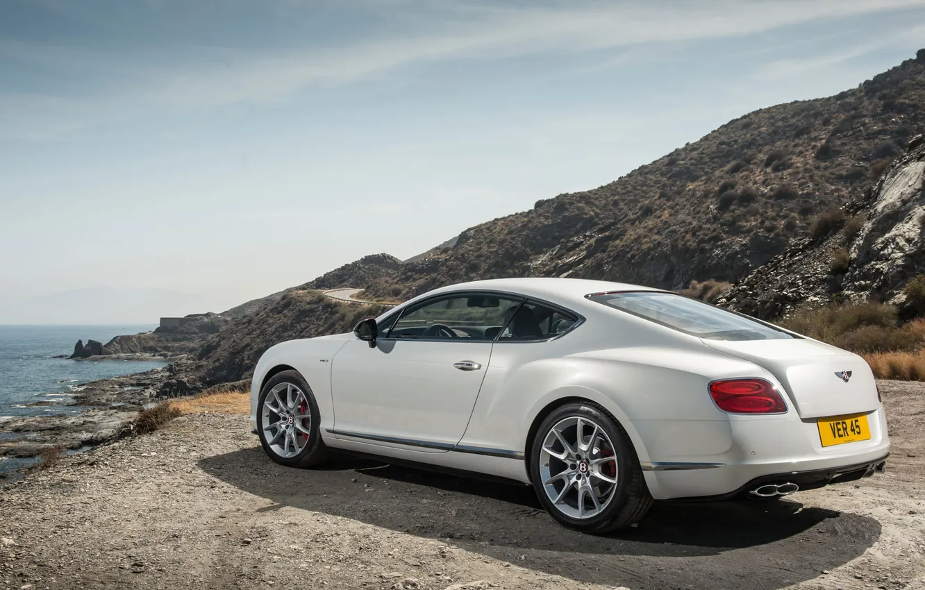 Photo wallpaper road, mountains, coupe, Bentley