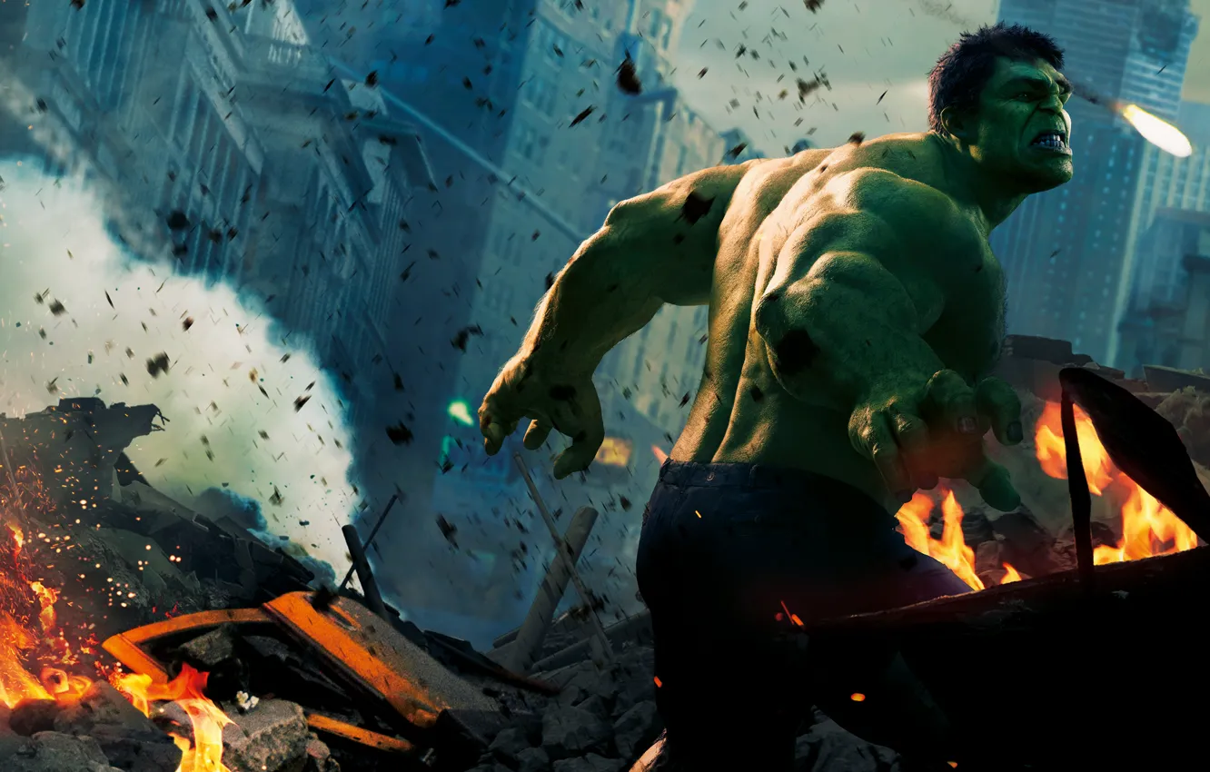 Photo wallpaper Hulk, Hulk, Green, The Avengers