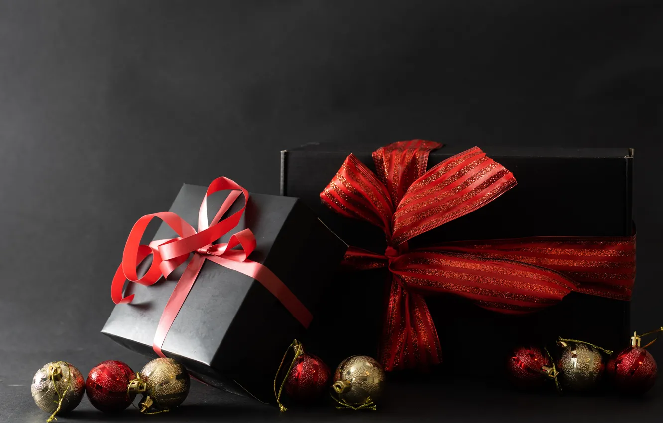 Photo wallpaper box, gift, new year, Christmas, the scenery